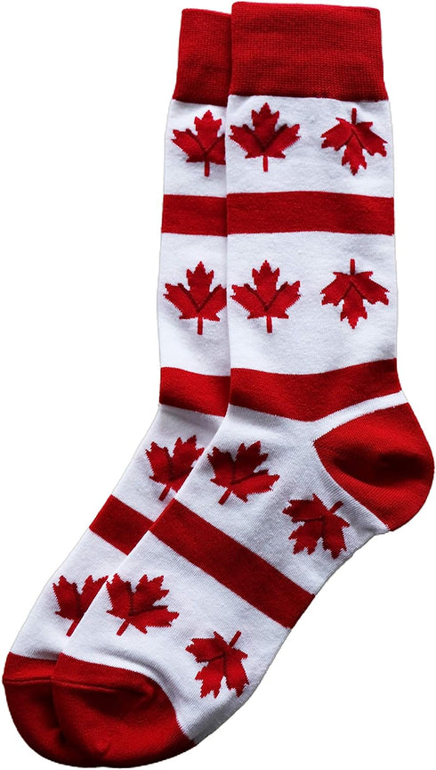 Maple Leaves Canada Unisex Men Women Fun Dress Casual Crew Funny Novelty Socks